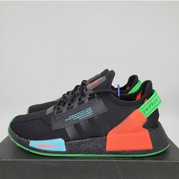 New Adidas NMD_R1 V2 'Glow In The Dark' Men's Running Shoes Size 11.5 - Picture 1 of 8